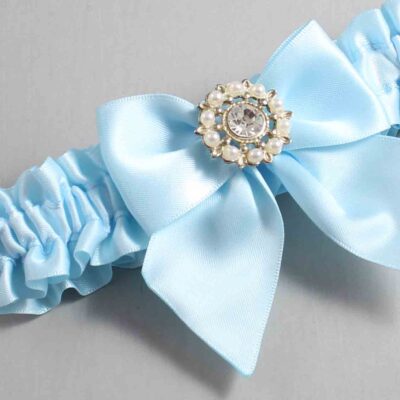 Alice Blue Satin Wedding Garter / Solid Blue Wedding Garters / Wedding Garter / Custom Wedding Garter / Bridal Garter / Prom Garter / Linda Joyce Couture / Personalized Garter / Personalized Wedding Garter / Personalized Prom Garter