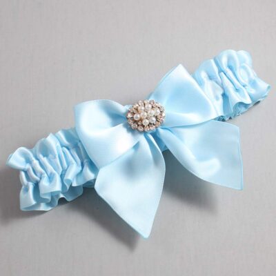 Alice Blue Satin Wedding Garter / Solid Blue Wedding Garters / Wedding Garter / Custom Wedding Garter / Bridal Garter / Prom Garter / Linda Joyce Couture / Personalized Garter / Personalized Wedding Garter / Personalized Prom Garter