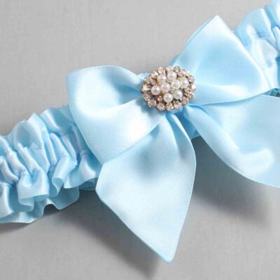 Alice Blue Satin Wedding Garter / Solid Blue Wedding Garters / Wedding Garter / Custom Wedding Garter / Bridal Garter / Prom Garter / Linda Joyce Couture / Personalized Garter / Personalized Wedding Garter / Personalized Prom Garter
