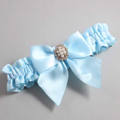 Alice Blue Satin Wedding Garter / Solid Blue Wedding Garters / Wedding Garter / Custom Wedding Garter / Bridal Garter / Prom Garter / Linda Joyce Couture / Personalized Garter / Personalized Wedding Garter / Personalized Prom Garter