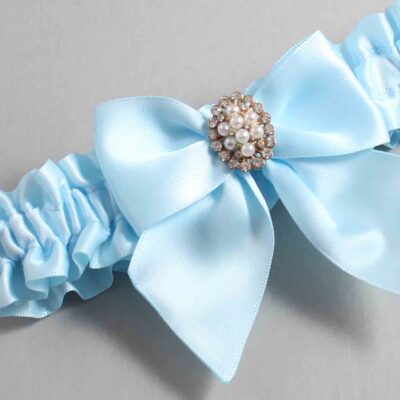 Alice Blue Satin Wedding Garter / Solid Blue Wedding Garters / Wedding Garter / Custom Wedding Garter / Bridal Garter / Prom Garter / Linda Joyce Couture / Personalized Garter / Personalized Wedding Garter / Personalized Prom Garter