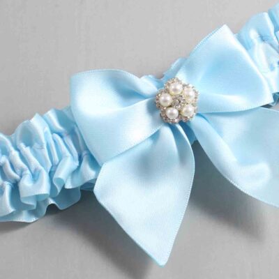 Alice Blue Satin Wedding Garter / Solid Blue Wedding Garters / Wedding Garter / Custom Wedding Garter / Bridal Garter / Prom Garter / Linda Joyce Couture / Personalized Garter / Personalized Wedding Garter / Personalized Prom Garter