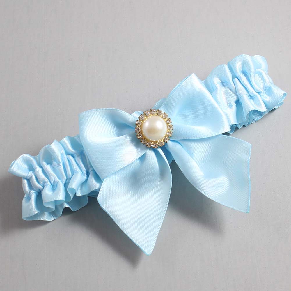 Alice Blue Satin Wedding Garter / Solid Blue Wedding Garters / Wedding Garter / Custom Wedding Garter / Bridal Garter / Prom Garter / Linda Joyce Couture / Personalized Garter / Personalized Wedding Garter / Personalized Prom Garter