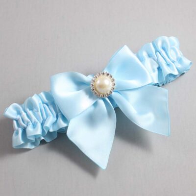 Alice Blue Satin Wedding Garter / Solid Blue Wedding Garters / Wedding Garter / Custom Wedding Garter / Bridal Garter / Prom Garter / Linda Joyce Couture / Personalized Garter / Personalized Wedding Garter / Personalized Prom Garter