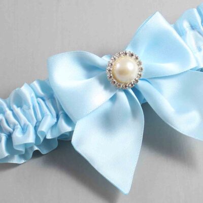 Alice Blue Satin Wedding Garter / Solid Blue Wedding Garters / Wedding Garter / Custom Wedding Garter / Bridal Garter / Prom Garter / Linda Joyce Couture / Personalized Garter / Personalized Wedding Garter / Personalized Prom Garter