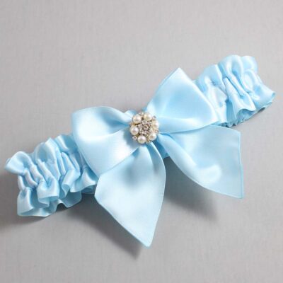 Alice Blue Satin Wedding Garter / Solid Blue Wedding Garters / Wedding Garter / Custom Wedding Garter / Bridal Garter / Prom Garter / Linda Joyce Couture / Personalized Garter / Personalized Wedding Garter / Personalized Prom Garter