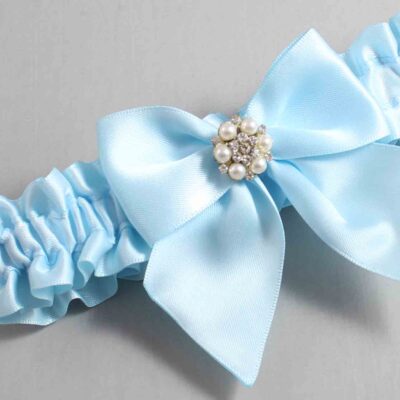 Alice Blue Satin Wedding Garter / Solid Blue Wedding Garters / Wedding Garter / Custom Wedding Garter / Bridal Garter / Prom Garter / Linda Joyce Couture / Personalized Garter / Personalized Wedding Garter / Personalized Prom Garter