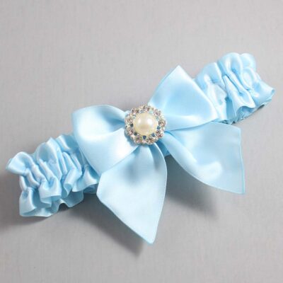 Alice Blue Satin Wedding Garter / Solid Blue Wedding Garters / Wedding Garter / Custom Wedding Garter / Bridal Garter / Prom Garter / Linda Joyce Couture / Personalized Garter / Personalized Wedding Garter / Personalized Prom Garter