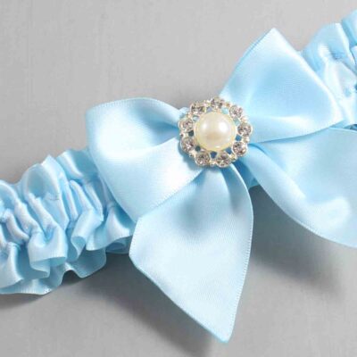 Alice Blue Satin Wedding Garter / Solid Blue Wedding Garters / Wedding Garter / Custom Wedding Garter / Bridal Garter / Prom Garter / Linda Joyce Couture / Personalized Garter / Personalized Wedding Garter / Personalized Prom Garter