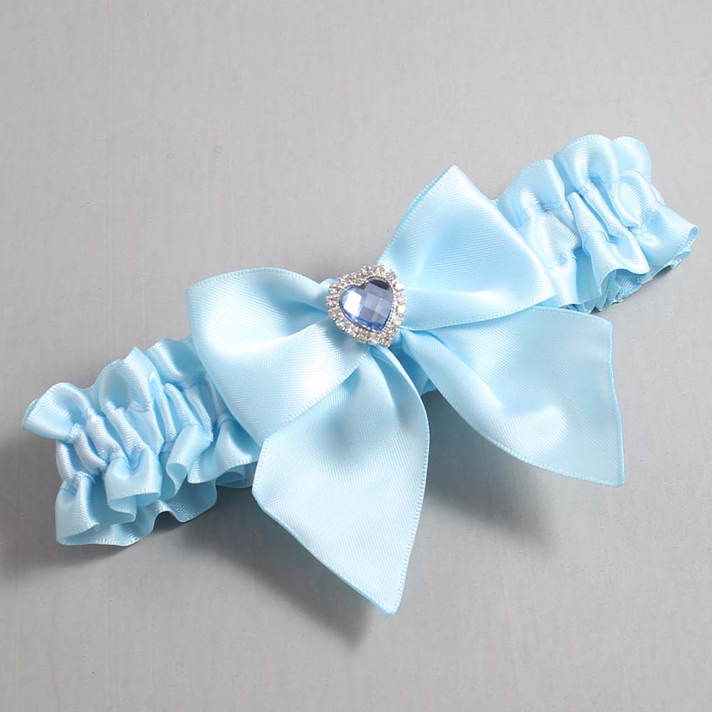 Alice Blue Satin Wedding Garter / Solid Blue Wedding Garters / Wedding Garter / Custom Wedding Garter / Bridal Garter / Prom Garter / Linda Joyce Couture / Personalized Garter / Personalized Wedding Garter / Personalized Prom Garter