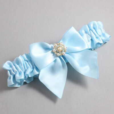 Alice Blue Satin Wedding Garter / Solid Blue Wedding Garters / Wedding Garter / Custom Wedding Garter / Bridal Garter / Prom Garter / Linda Joyce Couture / Personalized Garter / Personalized Wedding Garter / Personalized Prom Garter