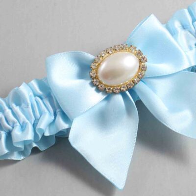 Alice Blue Satin Wedding Garter / Solid Blue Wedding Garters / Wedding Garter / Custom Wedding Garter / Bridal Garter / Prom Garter / Linda Joyce Couture / Personalized Garter / Personalized Wedding Garter / Personalized Prom Garter