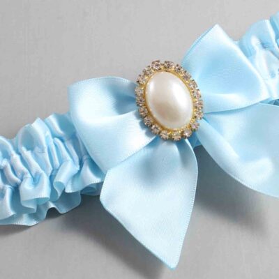 Alice Blue Satin Wedding Garter / Solid Blue Wedding Garters / Wedding Garter / Custom Wedding Garter / Bridal Garter / Prom Garter / Linda Joyce Couture / Personalized Garter / Personalized Wedding Garter / Personalized Prom Garter