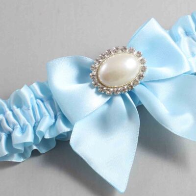 Alice Blue Satin Wedding Garter / Solid Blue Wedding Garters / Wedding Garter / Custom Wedding Garter / Bridal Garter / Prom Garter / Linda Joyce Couture / Personalized Garter / Personalized Wedding Garter / Personalized Prom Garter