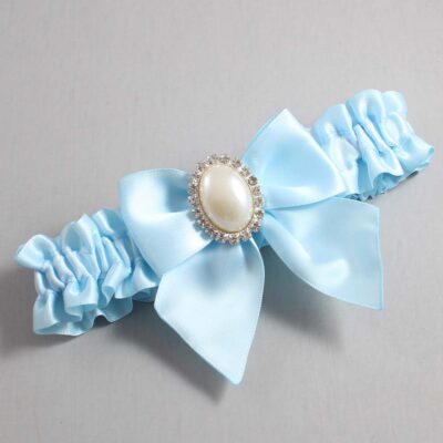 Alice Blue Satin Wedding Garter / Solid Blue Wedding Garters / Wedding Garter / Custom Wedding Garter / Bridal Garter / Prom Garter / Linda Joyce Couture / Personalized Garter / Personalized Wedding Garter / Personalized Prom Garter