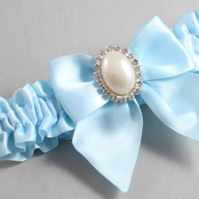 Alice Blue Satin Wedding Garter / Solid Blue Wedding Garters / Wedding Garter / Custom Wedding Garter / Bridal Garter / Prom Garter / Linda Joyce Couture / Personalized Garter / Personalized Wedding Garter / Personalized Prom Garter