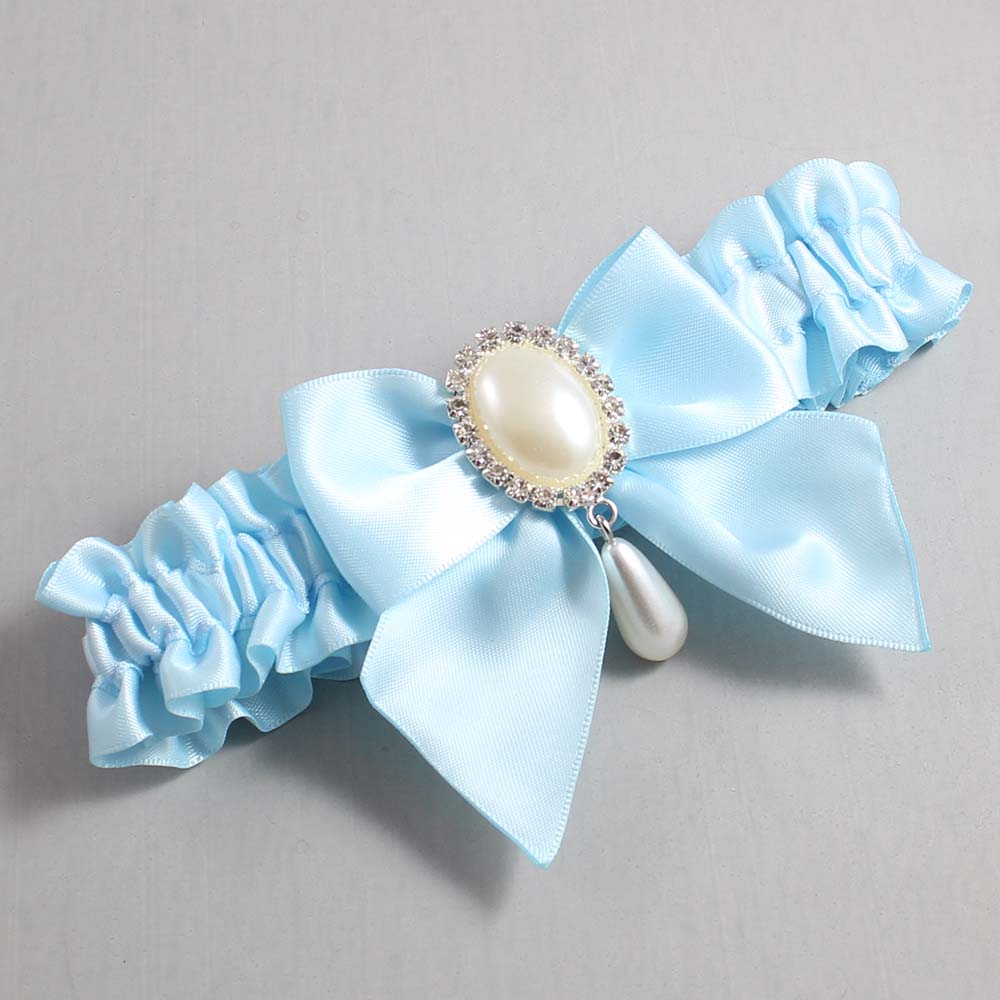 Alice Blue Satin Wedding Garter / Solid Blue Wedding Garters / Wedding Garter / Custom Wedding Garter / Bridal Garter / Prom Garter / Linda Joyce Couture / Personalized Garter / Personalized Wedding Garter / Personalized Prom Garter