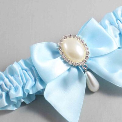 Alice Blue Satin Wedding Garter / Solid Blue Wedding Garters / Wedding Garter / Custom Wedding Garter / Bridal Garter / Prom Garter / Linda Joyce Couture / Personalized Garter / Personalized Wedding Garter / Personalized Prom Garter