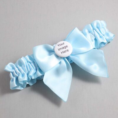 Alice Blue Satin Wedding Garter / Solid Blue Wedding Garters / Wedding Garter / Custom Wedding Garter / Bridal Garter / Prom Garter / Linda Joyce Couture / Personalized Garter / Personalized Wedding Garter / Personalized Prom Garter
