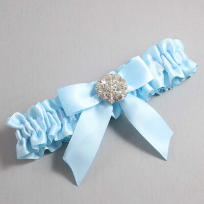 Alice Blue Satin Wedding Garter / Blue Wedding Garters / Wedding Garter / Custom Wedding Garter / Bridal Garter / Prom Garter / Linda Joyce Couture / Personalized Garter / Personalized Wedding Garter / Personalized Prom Garter