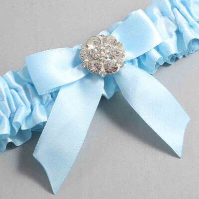 Alice Blue Satin Wedding Garter / Blue Wedding Garters / Wedding Garter / Custom Wedding Garter / Bridal Garter / Prom Garter / Linda Joyce Couture / Personalized Garter / Personalized Wedding Garter / Personalized Prom Garter