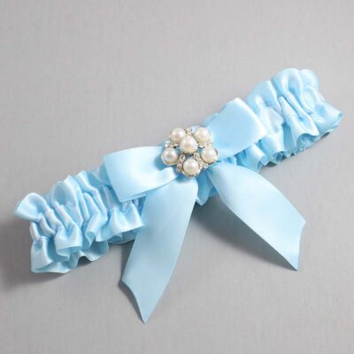 Alice Blue Satin Wedding Garter / Blue Wedding Garters / Wedding Garter / Custom Wedding Garter / Bridal Garter / Prom Garter / Linda Joyce Couture / Personalized Garter / Personalized Wedding Garter / Personalized Prom Garter