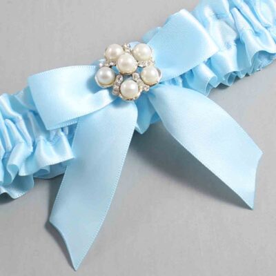 Alice Blue Satin Wedding Garter / Blue Wedding Garters / Wedding Garter / Custom Wedding Garter / Bridal Garter / Prom Garter / Linda Joyce Couture / Personalized Garter / Personalized Wedding Garter / Personalized Prom Garter
