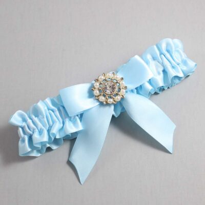 Alice Blue Satin Wedding Garter / Blue Wedding Garters / Wedding Garter / Custom Wedding Garter / Bridal Garter / Prom Garter / Linda Joyce Couture / Personalized Garter / Personalized Wedding Garter / Personalized Prom Garter