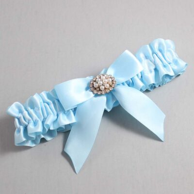 Alice Blue Satin Wedding Garter / Blue Wedding Garters / Wedding Garter / Custom Wedding Garter / Bridal Garter / Prom Garter / Linda Joyce Couture / Personalized Garter / Personalized Wedding Garter / Personalized Prom Garter