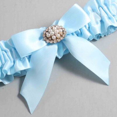 Alice Blue Satin Wedding Garter / Blue Wedding Garters / Wedding Garter / Custom Wedding Garter / Bridal Garter / Prom Garter / Linda Joyce Couture / Personalized Garter / Personalized Wedding Garter / Personalized Prom Garter