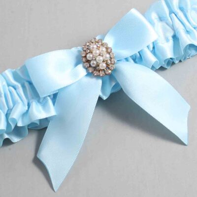 Alice Blue Satin Wedding Garter / Blue Wedding Garters / Wedding Garter / Custom Wedding Garter / Bridal Garter / Prom Garter / Linda Joyce Couture / Personalized Garter / Personalized Wedding Garter / Personalized Prom Garter