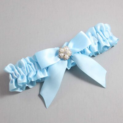 Alice Blue Satin Wedding Garter / Blue Wedding Garters / Wedding Garter / Custom Wedding Garter / Bridal Garter / Prom Garter / Linda Joyce Couture / Personalized Garter / Personalized Wedding Garter / Personalized Prom Garter