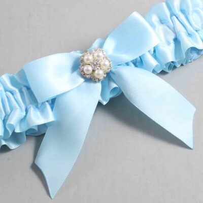 Alice Blue Satin Wedding Garter / Blue Wedding Garters / Wedding Garter / Custom Wedding Garter / Bridal Garter / Prom Garter / Linda Joyce Couture / Personalized Garter / Personalized Wedding Garter / Personalized Prom Garter