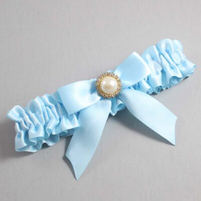 Alice Blue Satin Wedding Garter / Blue Wedding Garters / Wedding Garter / Custom Wedding Garter / Bridal Garter / Prom Garter / Linda Joyce Couture / Personalized Garter / Personalized Wedding Garter / Personalized Prom Garter
