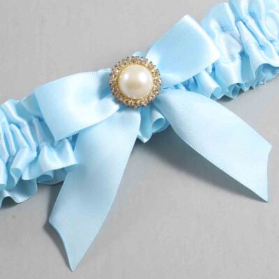 Alice Blue Satin Wedding Garter / Blue Wedding Garters / Wedding Garter / Custom Wedding Garter / Bridal Garter / Prom Garter / Linda Joyce Couture / Personalized Garter / Personalized Wedding Garter / Personalized Prom Garter