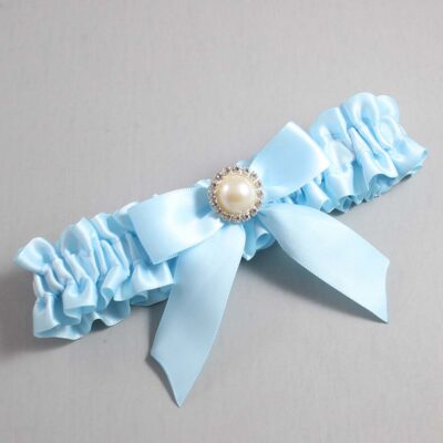 Alice Blue Satin Wedding Garter / Blue Wedding Garters / Wedding Garter / Custom Wedding Garter / Bridal Garter / Prom Garter / Linda Joyce Couture / Personalized Garter / Personalized Wedding Garter / Personalized Prom Garter