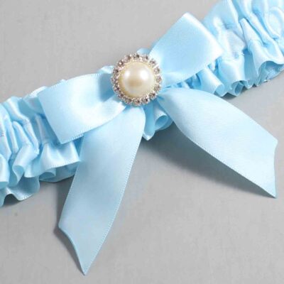 Alice Blue Satin Wedding Garter / Blue Wedding Garters / Wedding Garter / Custom Wedding Garter / Bridal Garter / Prom Garter / Linda Joyce Couture / Personalized Garter / Personalized Wedding Garter / Personalized Prom Garter
