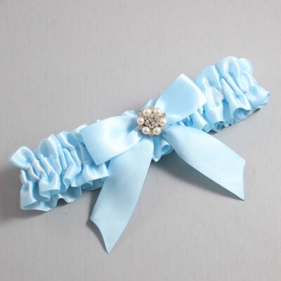 Alice Blue Satin Wedding Garter / Blue Wedding Garters / Wedding Garter / Custom Wedding Garter / Bridal Garter / Prom Garter / Linda Joyce Couture / Personalized Garter / Personalized Wedding Garter / Personalized Prom Garter