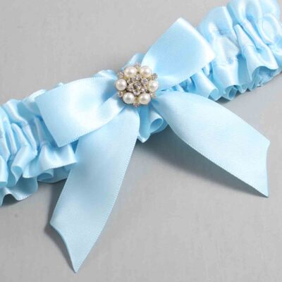 Alice Blue Satin Wedding Garter / Blue Wedding Garters / Wedding Garter / Custom Wedding Garter / Bridal Garter / Prom Garter / Linda Joyce Couture / Personalized Garter / Personalized Wedding Garter / Personalized Prom Garter