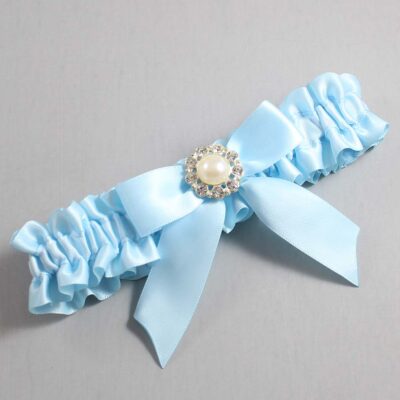 Alice Blue Satin Wedding Garter / Blue Wedding Garters / Wedding Garter / Custom Wedding Garter / Bridal Garter / Prom Garter / Linda Joyce Couture / Personalized Garter / Personalized Wedding Garter / Personalized Prom Garter