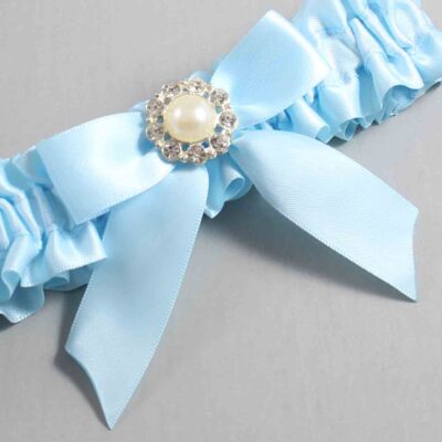 Alice Blue Satin Wedding Garter / Blue Wedding Garters / Wedding Garter / Custom Wedding Garter / Bridal Garter / Prom Garter / Linda Joyce Couture / Personalized Garter / Personalized Wedding Garter / Personalized Prom Garter