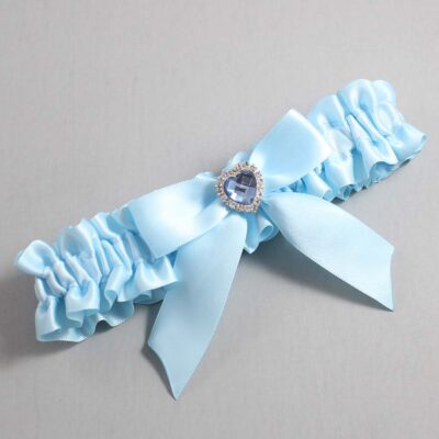 Alice Blue Satin Wedding Garter / Blue Wedding Garters / Wedding Garter / Custom Wedding Garter / Bridal Garter / Prom Garter / Linda Joyce Couture / Personalized Garter / Personalized Wedding Garter / Personalized Prom Garter
