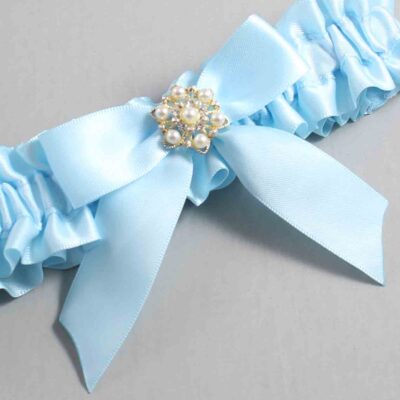 Alice Blue Satin Wedding Garter / Blue Wedding Garters / Wedding Garter / Custom Wedding Garter / Bridal Garter / Prom Garter / Linda Joyce Couture / Personalized Garter / Personalized Wedding Garter / Personalized Prom Garter