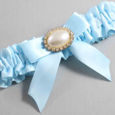 Alice Blue Satin Wedding Garter / Blue Wedding Garters / Wedding Garter / Custom Wedding Garter / Bridal Garter / Prom Garter / Linda Joyce Couture / Personalized Garter / Personalized Wedding Garter / Personalized Prom Garter