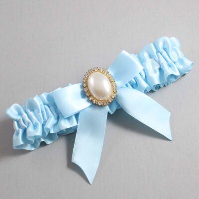 Alice Blue Satin Wedding Garter / Blue Wedding Garters / Wedding Garter / Custom Wedding Garter / Bridal Garter / Prom Garter / Linda Joyce Couture / Personalized Garter / Personalized Wedding Garter / Personalized Prom Garter