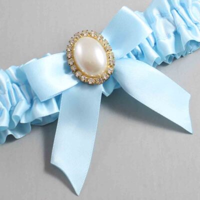 Alice Blue Satin Wedding Garter / Blue Wedding Garters / Wedding Garter / Custom Wedding Garter / Bridal Garter / Prom Garter / Linda Joyce Couture / Personalized Garter / Personalized Wedding Garter / Personalized Prom Garter