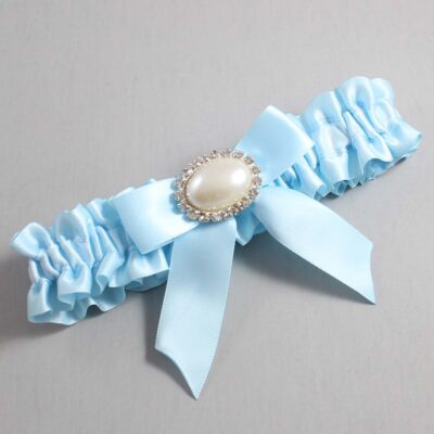 Alice Blue Satin Wedding Garter / Blue Wedding Garters / Wedding Garter / Custom Wedding Garter / Bridal Garter / Prom Garter / Linda Joyce Couture / Personalized Garter / Personalized Wedding Garter / Personalized Prom Garter