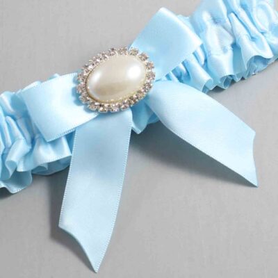 Alice Blue Satin Wedding Garter / Blue Wedding Garters / Wedding Garter / Custom Wedding Garter / Bridal Garter / Prom Garter / Linda Joyce Couture / Personalized Garter / Personalized Wedding Garter / Personalized Prom Garter