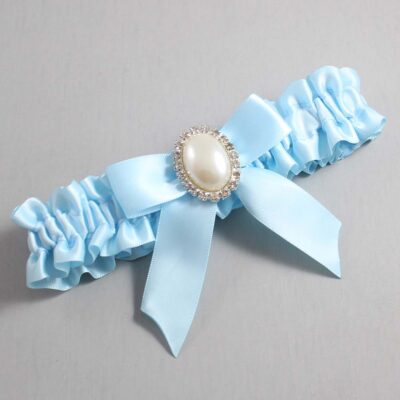 Alice Blue Satin Wedding Garter / Blue Wedding Garters / Wedding Garter / Custom Wedding Garter / Bridal Garter / Prom Garter / Linda Joyce Couture / Personalized Garter / Personalized Wedding Garter / Personalized Prom Garter