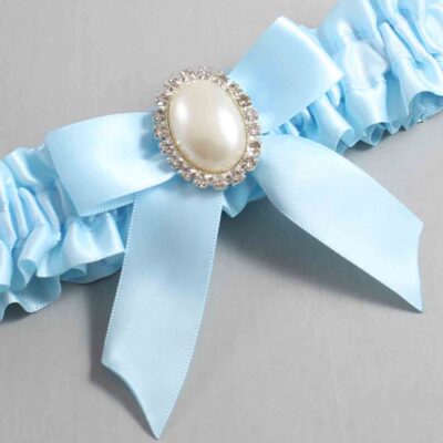 Alice Blue Satin Wedding Garter / Blue Wedding Garters / Wedding Garter / Custom Wedding Garter / Bridal Garter / Prom Garter / Linda Joyce Couture / Personalized Garter / Personalized Wedding Garter / Personalized Prom Garter